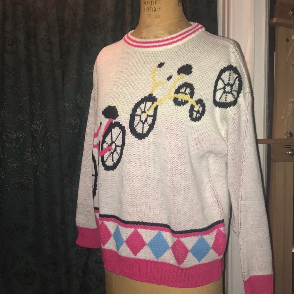 100% cotton Vintage bicycle print sweater